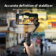 Handheld 3-axis gimbal stabilizer for smartphones with AI face tracking and Bluetooth control