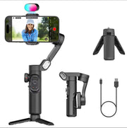 AOCHUAN 3-axis handheld gimbal stabilizer with smartphone mount, Bluetooth control, and foldable design for vlogging and TikTok videos