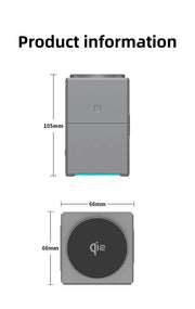 Compact grey smartwatch charger with fast charging, magnetic wireless feature, and Type-C connector.