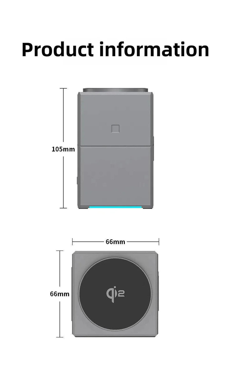 Compact grey smartwatch charger with fast charging, magnetic wireless feature, and Type-C connector.