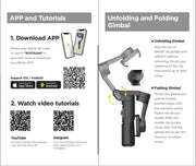 AOCHUAN 3-Axis handheld gimbal stabilizer with smartphone mount, AI face tracking, Bluetooth, and foldable design for iPhone and Android vlogging.
