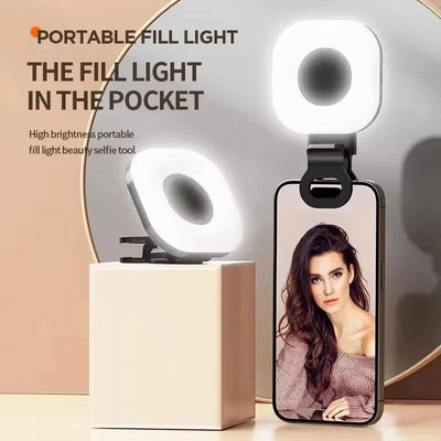 Mini LED Smartphone Selfie clip-on portable fill light with 3 brightness modes for beauty selfies and video lighting